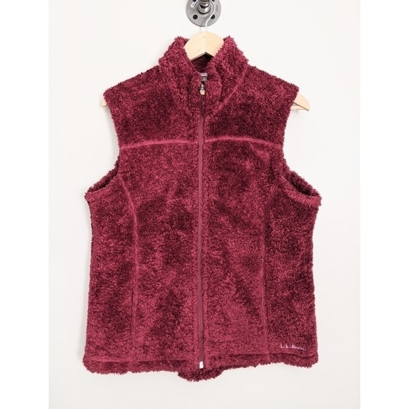 LL Bean Vintage Long Hair Sherpa Shag Vest Size L - Picture 2 of 10